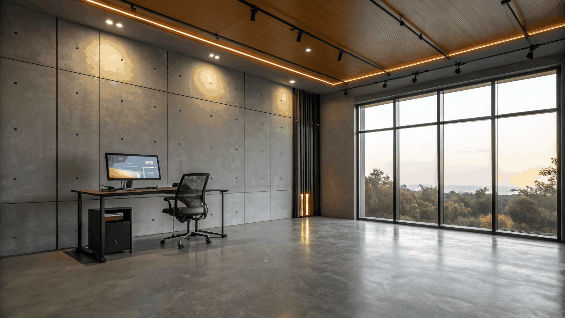 High-end minimalist professional workspace